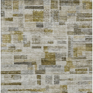 Homeroots 3' Artichoke Green Charcoal & Purple Striped Washable Area Rug For Indoor & Outdoor Spaces 3' X 5' Polyester 603527