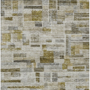 Homeroots 3' Artichoke Green Charcoal & Purple Striped Washable Area Rug For Indoor & Outdoor Spaces 5' X 8' Polyester 603528