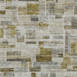 Homeroots 3' Artichoke Green Charcoal & Purple Striped Washable Area Rug For Indoor & Outdoor Spaces 5' X 8' Polyester 603528