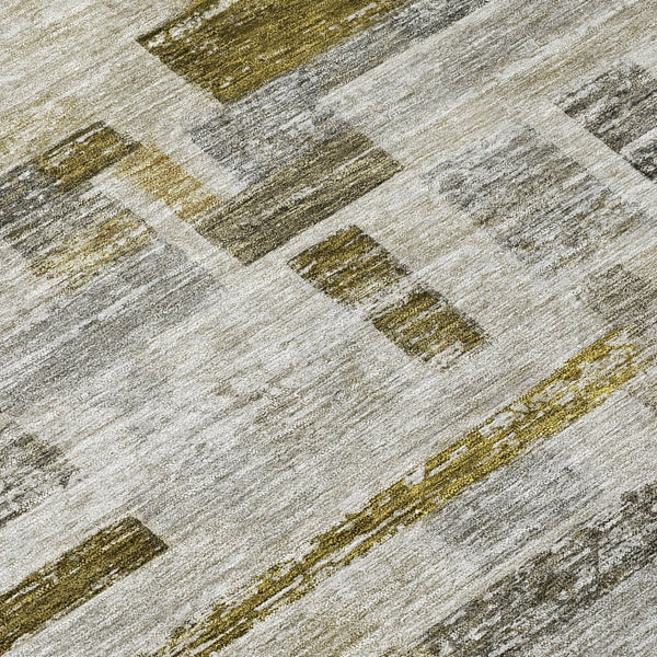 Homeroots 3' Artichoke Green Charcoal & Purple Striped Washable Area Rug For Indoor & Outdoor Spaces 8' Round Polyester 603529