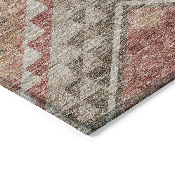 Homeroots 3' Brown And Terra Cotta Southwestern Washable Area Rug For Indoor And Outdoor Spaces 3' X 5' Polyester 603533