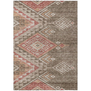 HomeRoots 5' Southwestern Indoor Outdoor Area Rug – Durable, Washable, Earthy Brown & Terra Cotta Design 8' X 10' 603536