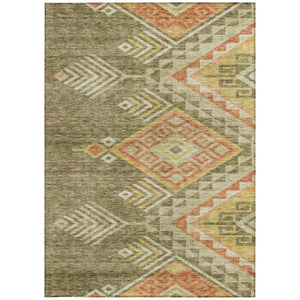 Homeroots 3' Brown And Terra Cotta Southwestern Washable Area Rug For Indoor And Outdoor Spaces 3' X 5' Polyester 603539