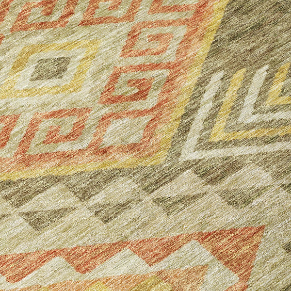 Homeroots 3' Brown And Terra Cotta Southwestern Washable Area Rug For Indoor And Outdoor Spaces 3' X 5' Polyester 603539