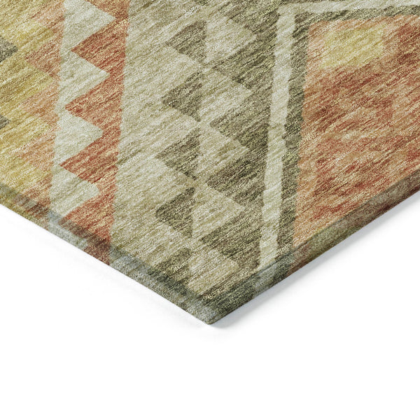 Homeroots 3' Brown And Terra Cotta Southwestern Washable Area Rug For Indoor And Outdoor Spaces 10' X 14' Polyester 603544