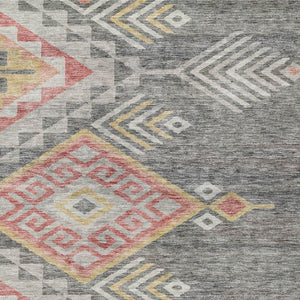 Homeroots 3' Brown And Terra Cotta Southwestern Washable Area Rug For Indoor And Outdoor Spaces 3' X 5' Polyester 603545