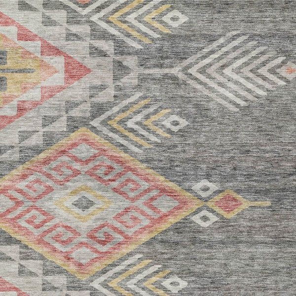 Homeroots 3' Brown And Terra Cotta Southwestern Washable Area Rug For Indoor And Outdoor Spaces 3' X 5' Polyester 603545