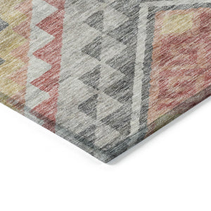 Homeroots 3' Brown And Terra Cotta Southwestern Washable Area Rug For Indoor And Outdoor Spaces 5' X 8' Polyester 603546