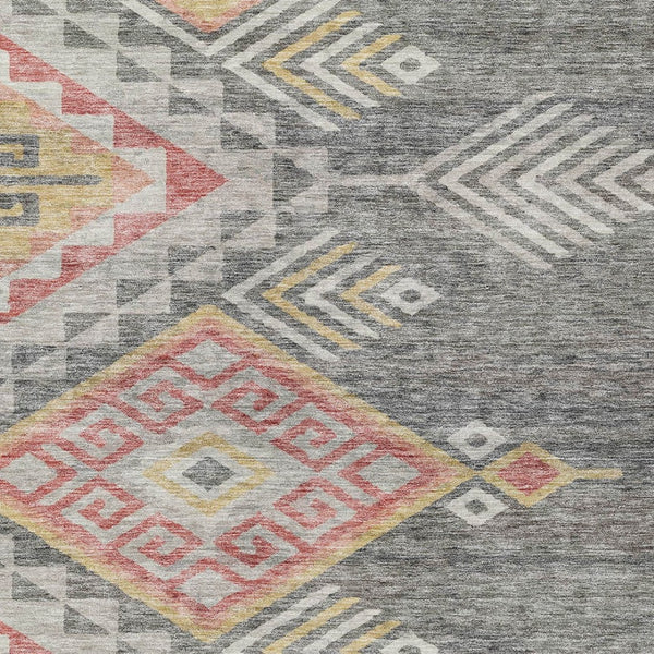 Homeroots 3' Brown And Terra Cotta Southwestern Washable Area Rug For Indoor And Outdoor Spaces 5' X 8' Polyester 603546