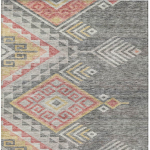 Homeroots 3' Brown And Terra Cotta Southwestern Washable Area Rug For Indoor And Outdoor Spaces 8' X 10' Polyester 603548
