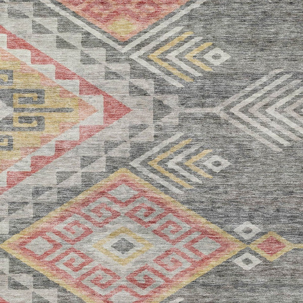 Homeroots 3' Brown And Terra Cotta Southwestern Washable Area Rug For Indoor And Outdoor Spaces 8' X 10' Polyester 603548