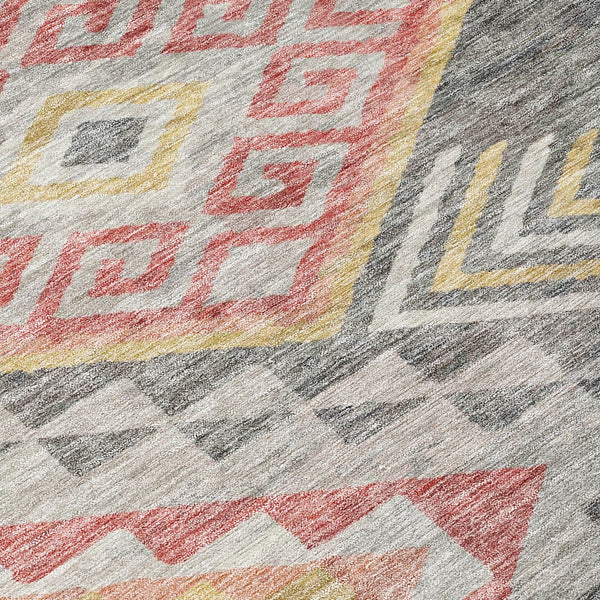 Homeroots 3' Brown And Terra Cotta Southwestern Washable Area Rug For Indoor And Outdoor Spaces 9' X 12' Polyester 603549