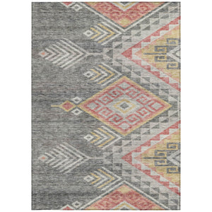 Homeroots 3' Brown And Terra Cotta Southwestern Washable Area Rug For Indoor And Outdoor Spaces 10' X 14' Polyester 603550