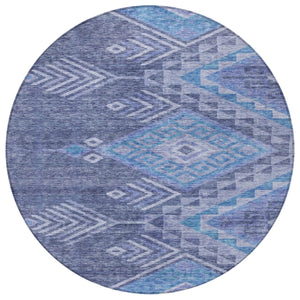 Homeroots 3' Brown And Terra Cotta Southwestern Washable Area Rug For Indoor And Outdoor Spaces 8' Round Polyester 603553