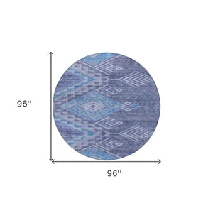 Homeroots 3' Brown And Terra Cotta Southwestern Washable Area Rug For Indoor And Outdoor Spaces 8' Round Polyester 603553