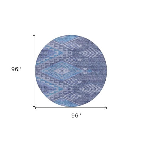 Homeroots 3' Brown And Terra Cotta Southwestern Washable Area Rug For Indoor And Outdoor Spaces 8' Round Polyester 603553