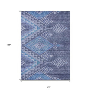 Homeroots 3' Brown And Terra Cotta Southwestern Washable Area Rug For Indoor And Outdoor Spaces 9' X 12' Polyester 603555