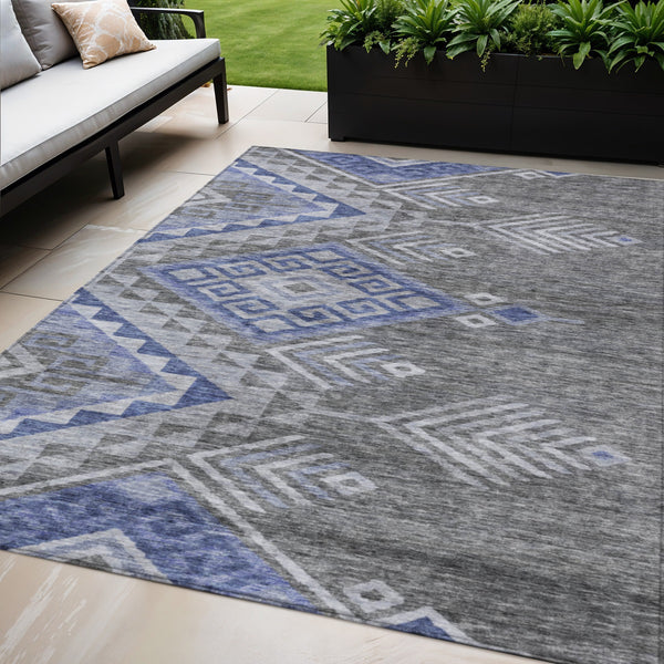 Homeroots 3' Brown And Terra Cotta Southwestern Washable Area Rug For Indoor And Outdoor Spaces 5' X 8' Polyester 603558