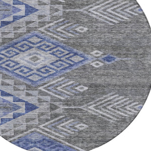 Homeroots 3' Brown And Terra Cotta Southwestern Washable Area Rug For Indoor And Outdoor Spaces 8' Round Polyester 603559