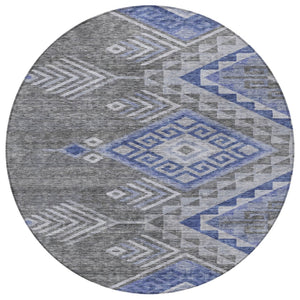 Homeroots 3' Brown And Terra Cotta Southwestern Washable Area Rug For Indoor And Outdoor Spaces 8' Round Polyester 603559