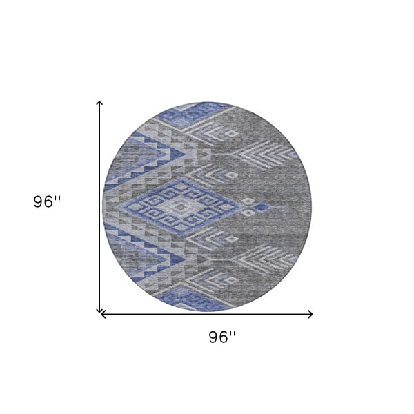 Homeroots 3' Brown And Terra Cotta Southwestern Washable Area Rug For Indoor And Outdoor Spaces 8' Round Polyester 603559