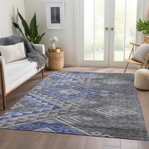 Homeroots 3' Brown And Terra Cotta Southwestern Washable Area Rug For Indoor And Outdoor Spaces 9' X 12' Polyester 603561