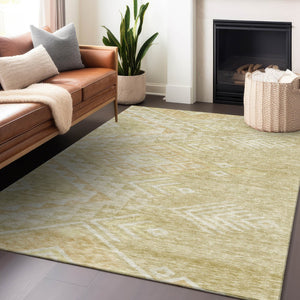 Homeroots 3' Brown And Terra Cotta Southwestern Washable Area Rug For Indoor And Outdoor Spaces 3' X 5' Polyester 603563