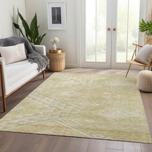 Homeroots 3' Brown And Terra Cotta Southwestern Washable Area Rug For Indoor And Outdoor Spaces 8' X 10' Polyester 603566