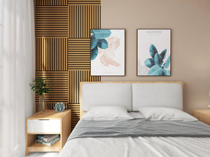 English Elm 4pcs Matte Finish Mdf Acoustic Wall Panels 3d Slat Design for Modern Home Office Walnut W3022P431999