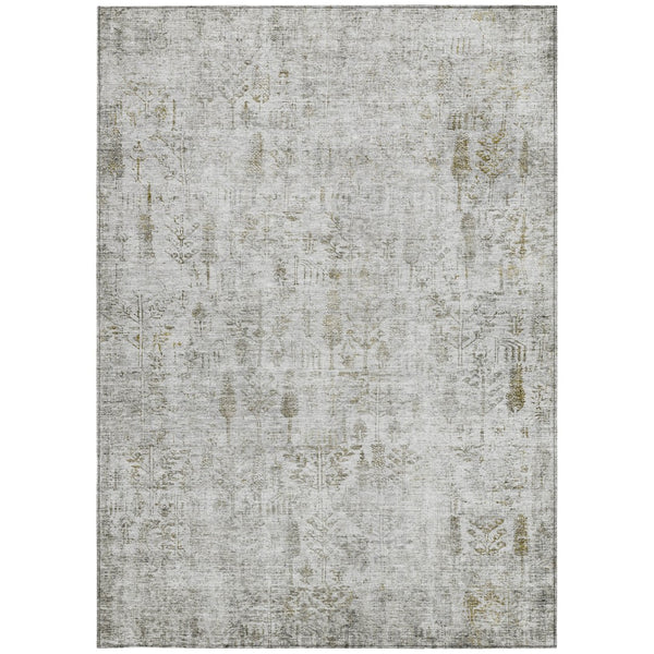 Homeroots 3' Elegant Ivory Blue And Purple Floral Washable Area Rug For Indoor And Outdoor Spaces 5' X 8' Polyester 603576
