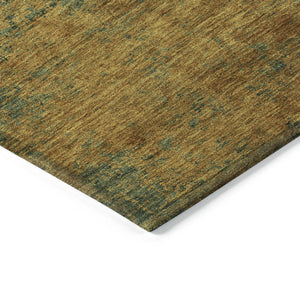 Homeroots 3' Copper And Green Abstract Washable Area Rug For Indoor And Outdoor Spaces, Durable Design 8' X 10' Polyester 603584