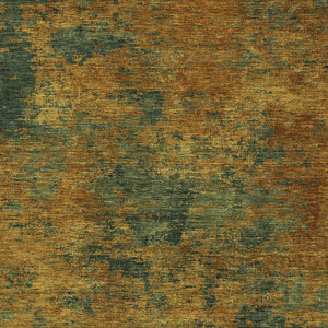 Homeroots 3' Copper And Green Abstract Washable Area Rug For Indoor And Outdoor Spaces, Durable Design 10' X 14' Polyester 603586
