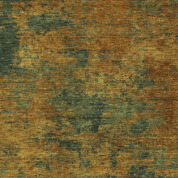 Homeroots 3' Copper And Green Abstract Washable Area Rug For Indoor And Outdoor Spaces, Durable Design 10' X 14' Polyester 603586