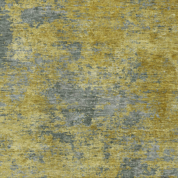 Homeroots 3' Copper And Green Abstract Washable Area Rug For Indoor And Outdoor Spaces, Durable Design 5' X 8' Polyester 603588