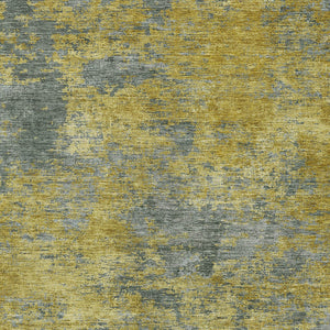 Homeroots 3' Copper And Green Abstract Washable Area Rug For Indoor And Outdoor Spaces, Durable Design 9' X 12' Polyester 603591