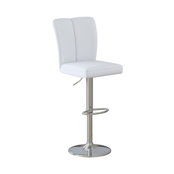 English Elm Modern Pu Leather Dining Chair Set of Six with Curved Back and Polished Metal Legs White+Silver W1151P370792