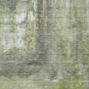 Homeroots 3' Abstract Artichoke Green And Ivory Indoor Outdoor Area Rug – Durable, Washable, Stylish Design 8' X 10' Polyester 603608