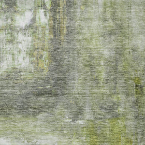 Homeroots 3' Abstract Artichoke Green And Ivory Indoor Outdoor Area Rug – Durable, Washable, Stylish Design 9' X 12' Polyester 603609