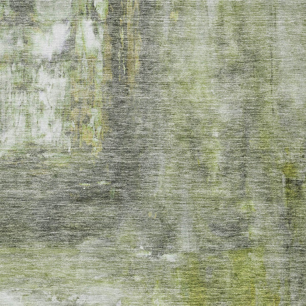 Homeroots 3' Abstract Artichoke Green And Ivory Indoor Outdoor Area Rug – Durable, Washable, Stylish Design 9' X 12' Polyester 603609