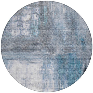 Homeroots 3' Abstract Artichoke Green And Ivory Indoor Outdoor Area Rug – Durable, Washable, Stylish Design 8' Round Polyester 603613