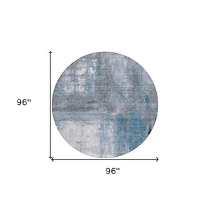 Homeroots 3' Abstract Artichoke Green And Ivory Indoor Outdoor Area Rug – Durable, Washable, Stylish Design 8' Round Polyester 603613