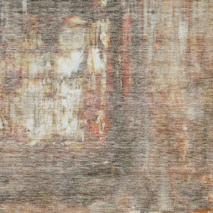 Homeroots 3' Abstract Artichoke Green And Ivory Indoor Outdoor Area Rug – Durable, Washable, Stylish Design 5' X 8' Polyester 603618