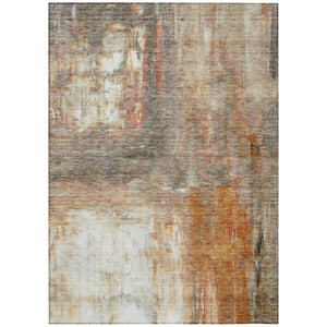 HomeRoots 5' Copper Ivory and Brown Abstract Area Rug - Durable, Washable, Stylish for Indoor & Outdoor Use 8' X 10' 603620