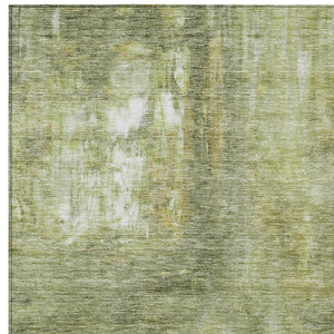 Homeroots 3' Abstract Artichoke Green And Ivory Indoor Outdoor Area Rug – Durable, Washable, Stylish Design 5' X 8' Polyester 603624