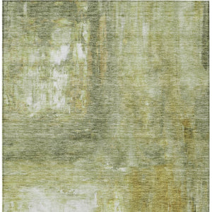 Homeroots 3' Abstract Artichoke Green And Ivory Indoor Outdoor Area Rug – Durable, Washable, Stylish Design 8' X 10' Polyester 603626