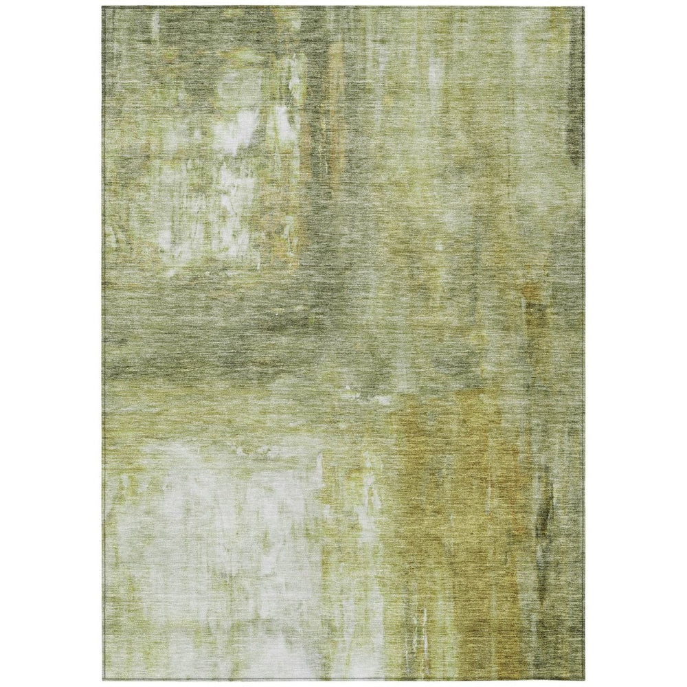 HomeRoots 5' Stylish Sage Ivory and Brown Abstract Indoor Outdoor Area Rug - Durable, Washable, Versatile Design 8' X 10' 603626