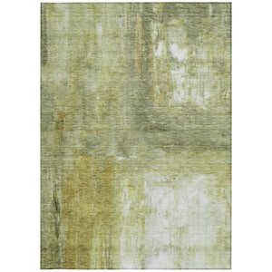 Homeroots 3' Abstract Artichoke Green And Ivory Indoor Outdoor Area Rug – Durable, Washable, Stylish Design 9' X 12' Polyester 603627