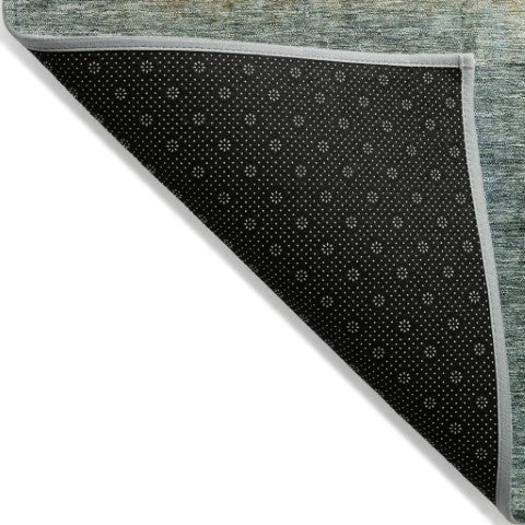 Homeroots 3' Blue Gold And Green Abstract Washable Area Rug - Perfect For Indoor And Outdoor Spaces, Durable Design 3' X 5' Polyester 603629