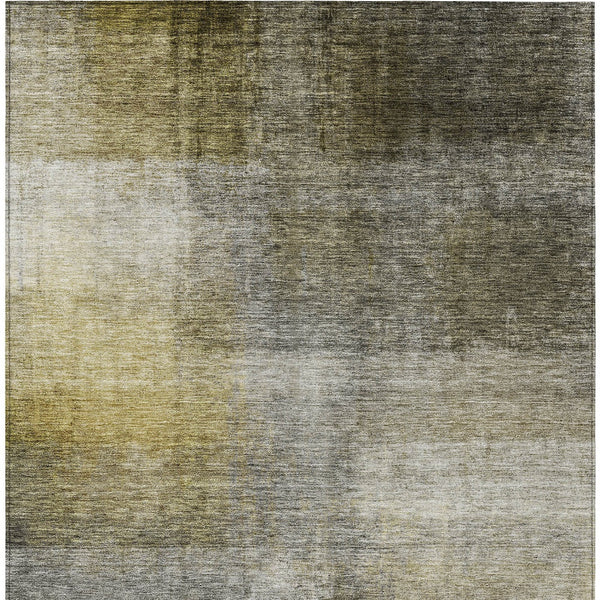 Homeroots 3' Blue Gold And Green Abstract Washable Area Rug - Perfect For Indoor And Outdoor Spaces, Durable Design 3' X 5' Polyester 603635
