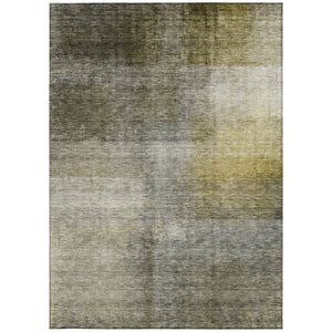 Homeroots 3' Blue Gold And Green Abstract Washable Area Rug - Perfect For Indoor And Outdoor Spaces, Durable Design 5' X 8' Polyester 603636